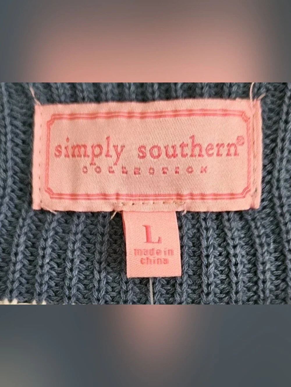 Simply Southern NWT Blue White Striped Sweater Vest Pocket Size Large.